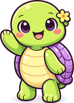 Clear Days turtle mascot waving hello